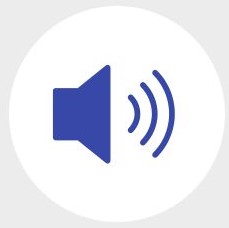 Icono de un altavoz para escuchar noticias del Centro Español de Autismo en formato accesible.